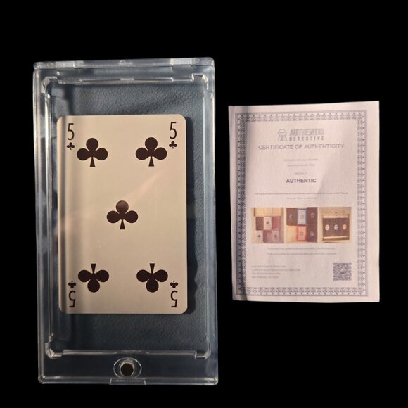 Authentic Louis Vuitton 5 of Clubs Playing Card with Protective Case and COA - Picture 1 of 2